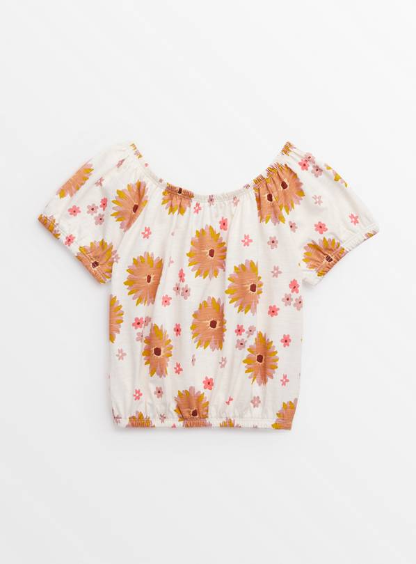 Cream Floral Crop Top 9 years